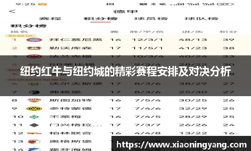 纽约红牛与纽约城的精彩赛程安排及对决分析